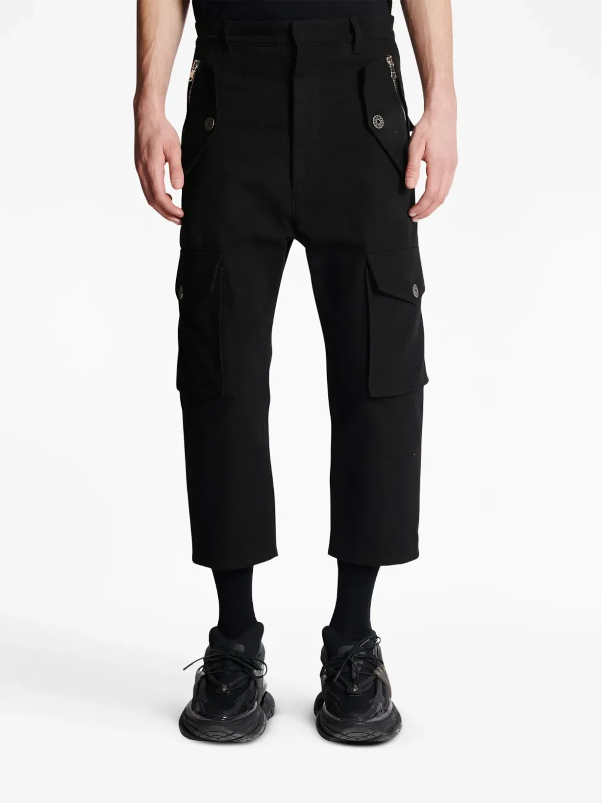 Balmain クロップドコットンカーゴパンツ - 画像5