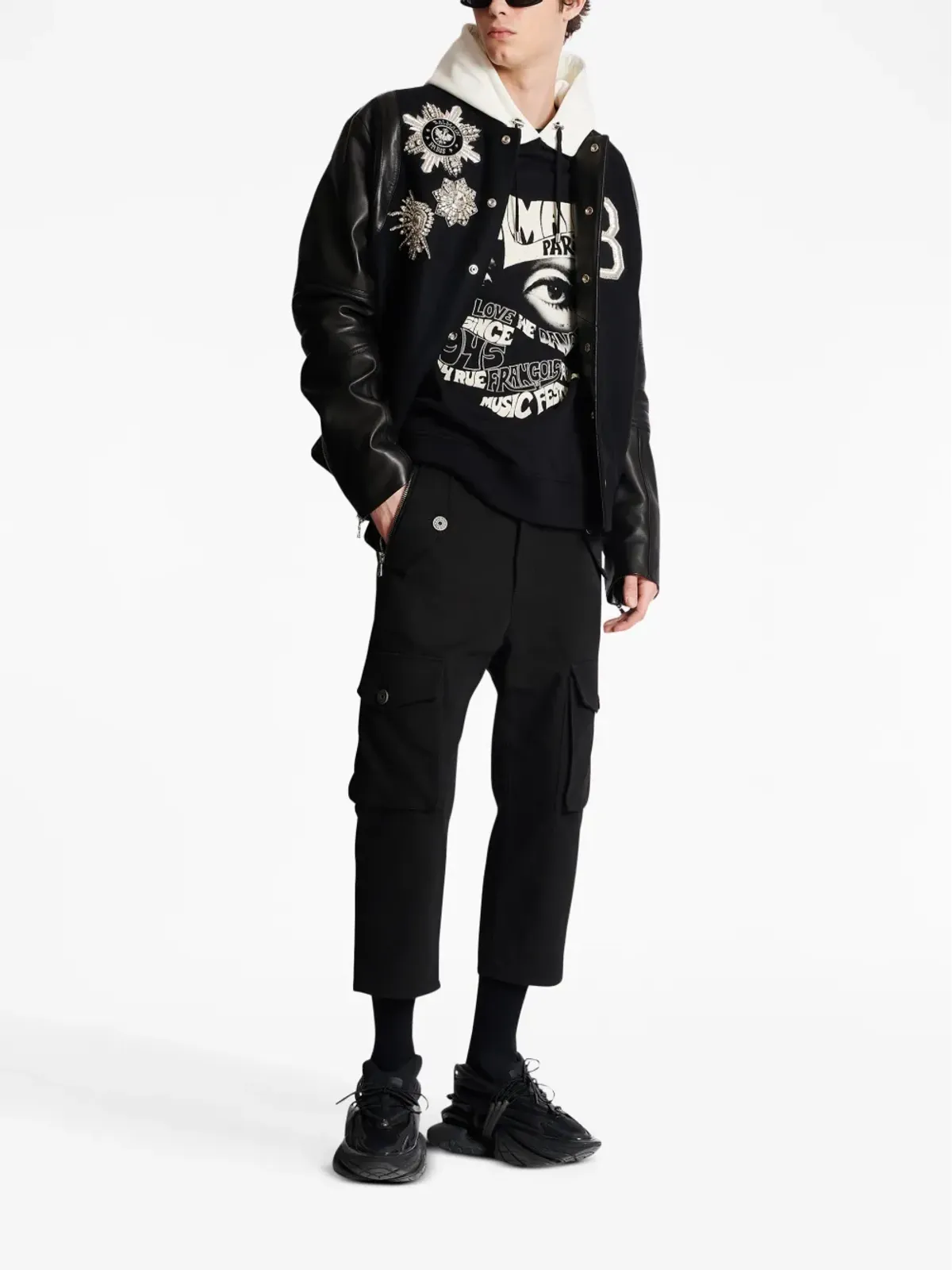 Balmain クロップドコットンカーゴパンツ - 画像2