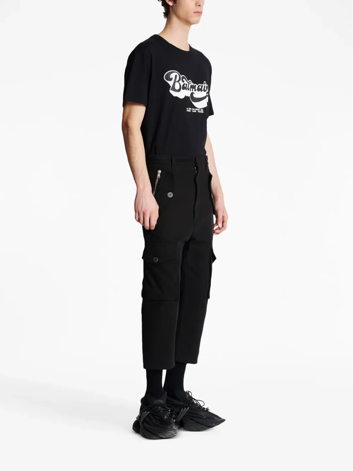Balmain クロップドコットンカーゴパンツ - 画像3