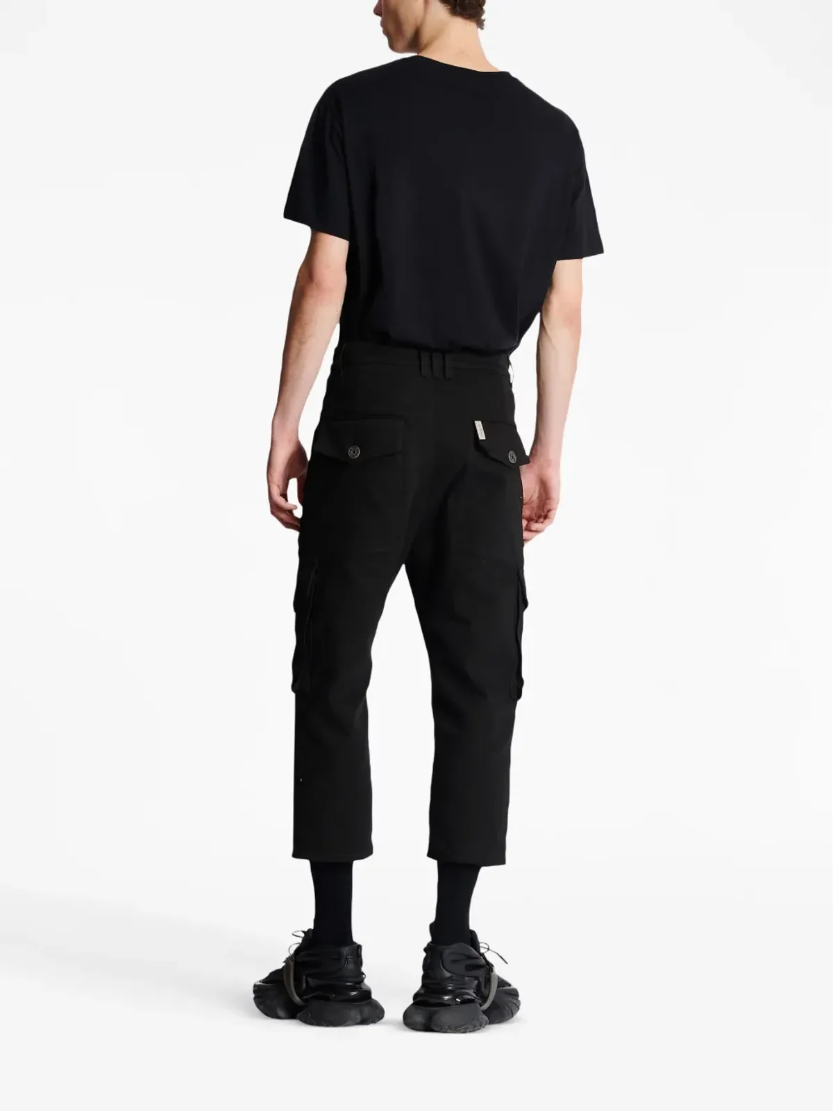 Balmain クロップドコットンカーゴパンツ - 画像4
