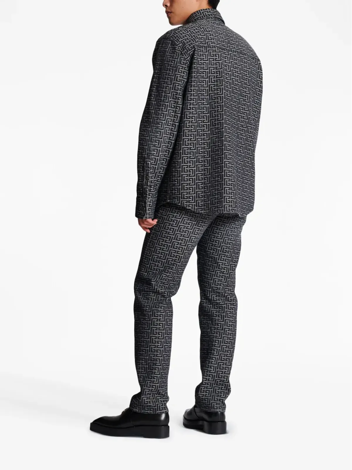 Balmain モノグラムジャカードデニムシャツ - 画像4