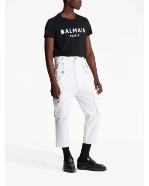 Balmain ロゴプレート カーゴスタイル クロップドパンツ - サムネイル3