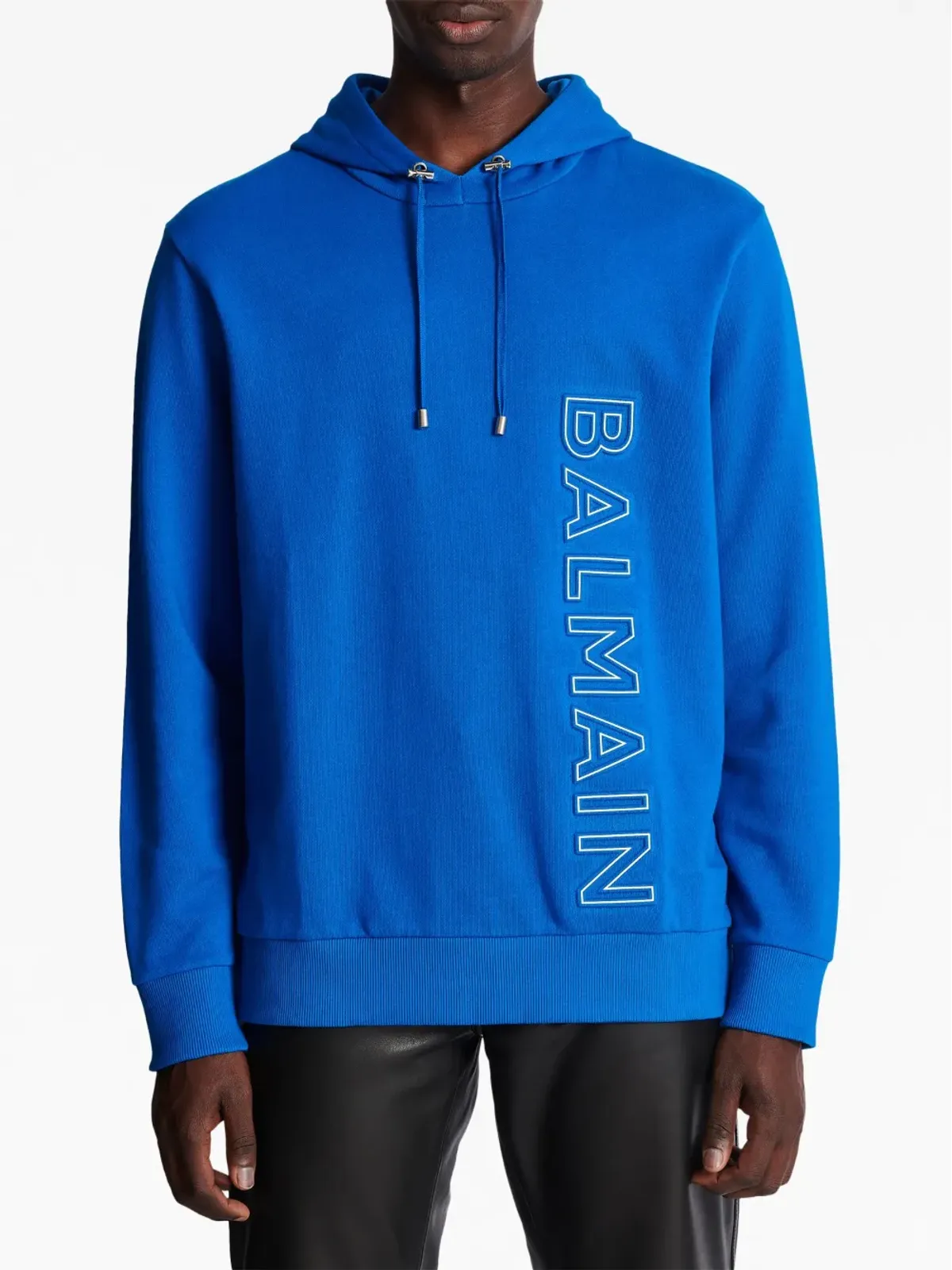 Balmain エンボスロゴ ドローストリングフーディ - 画像5