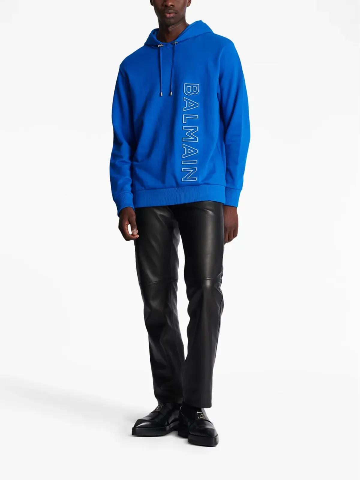 Balmain エンボスロゴ ドローストリングフーディ - 画像2
