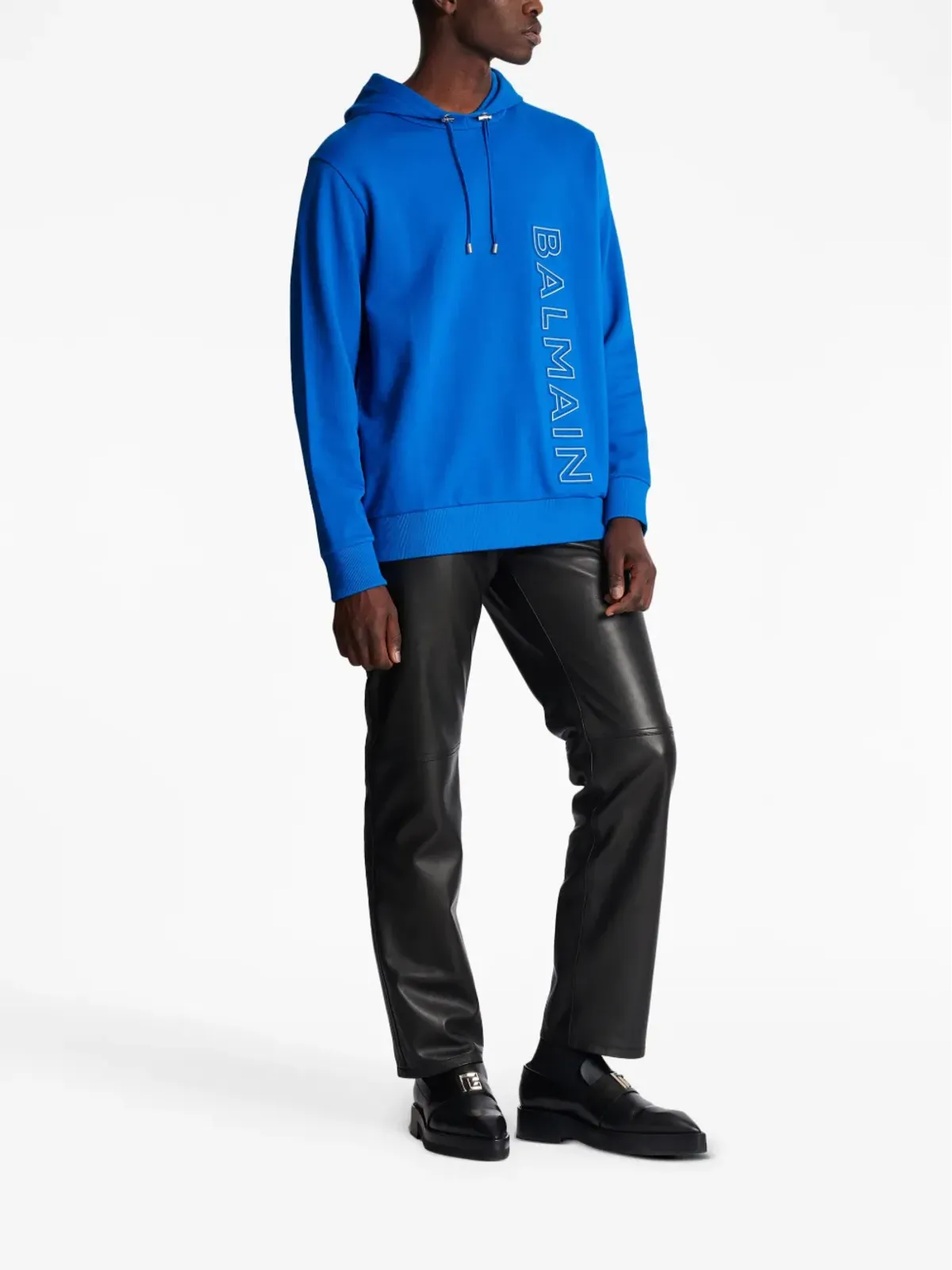 Balmain エンボスロゴ ドローストリングフーディ - 画像3