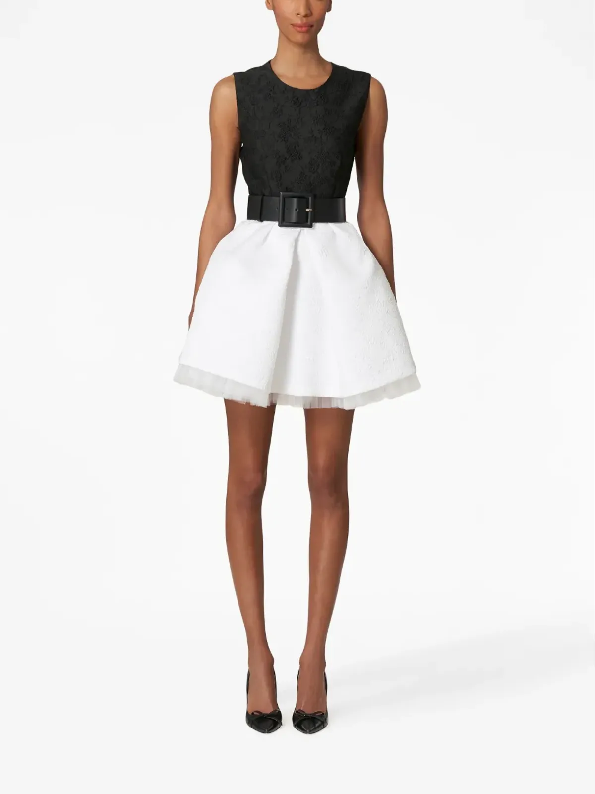 Carolina Herrera ジャカードベルト付きドレス - 画像2