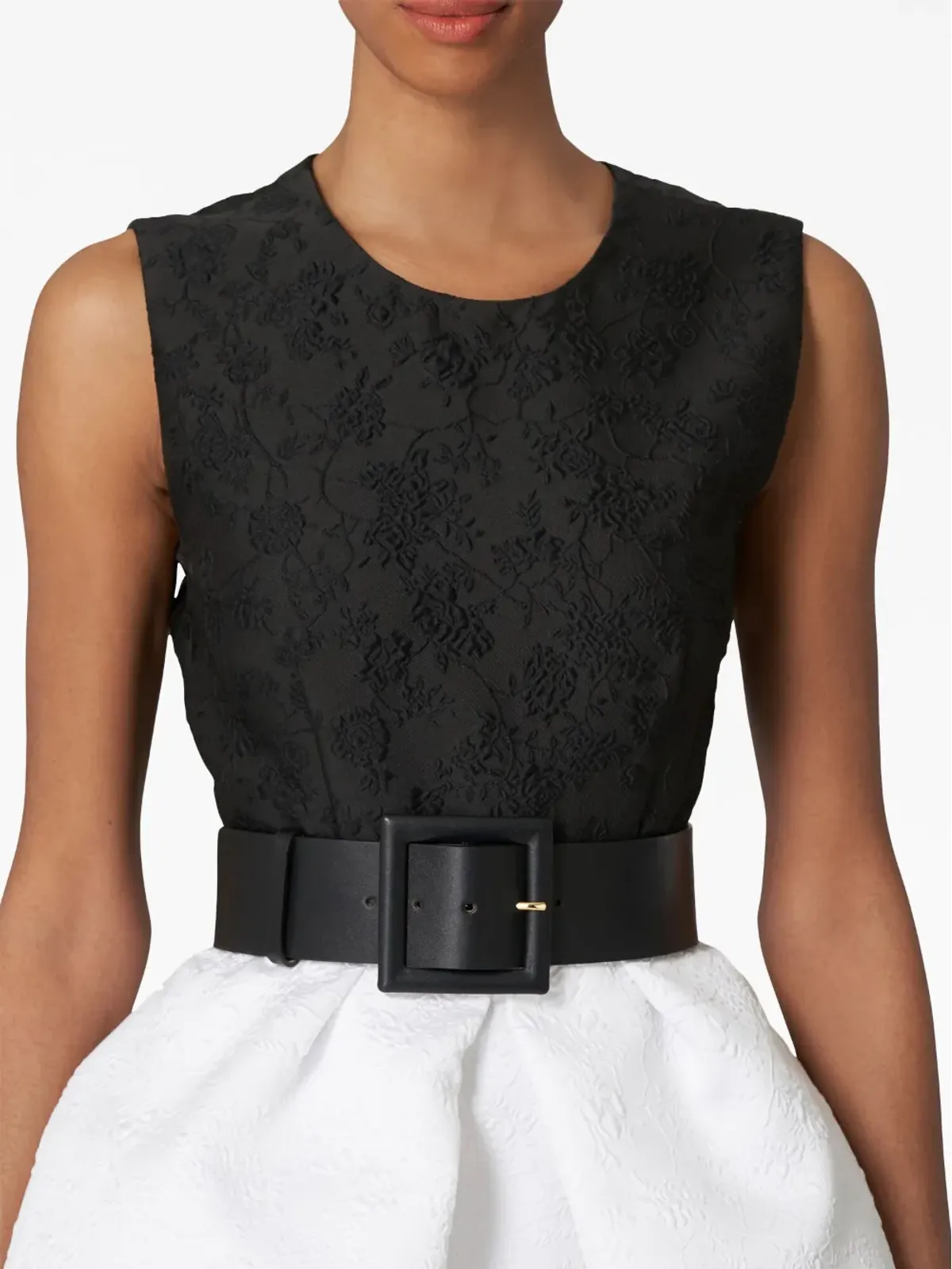 Carolina Herrera ジャカードベルト付きドレス - 画像4