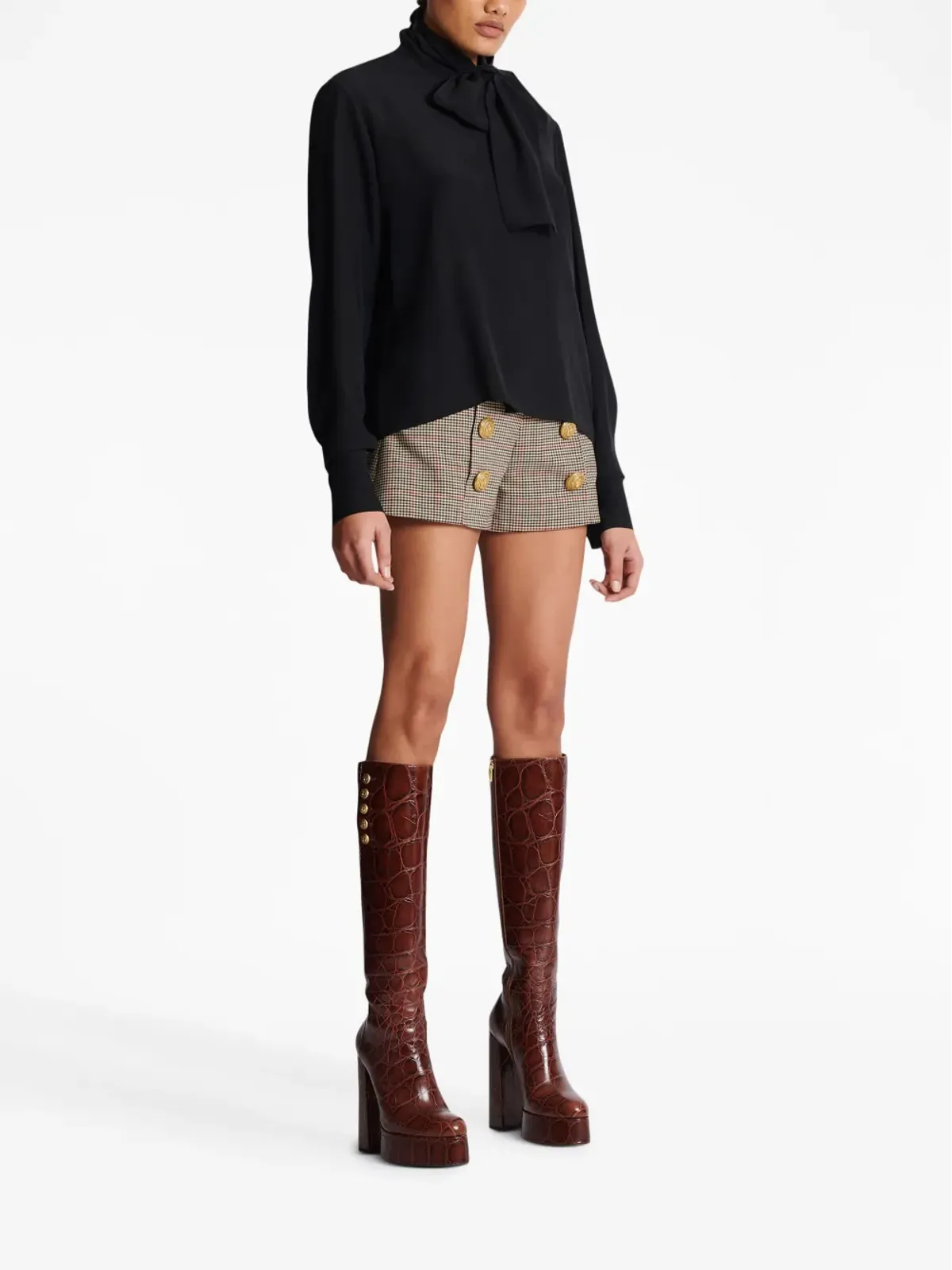 Balmain リボンディテールボタンブラウス - 画像3