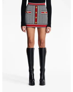 Balmain モノグラム編みミニスカート - サムネイル4