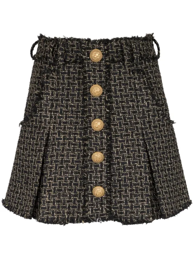 BALMAIN Balmain ツイードプリーツミニスカートの商品画像