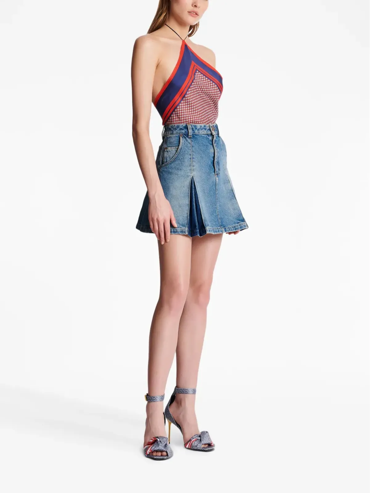 Balmain プリーツデニムスカート - 画像3