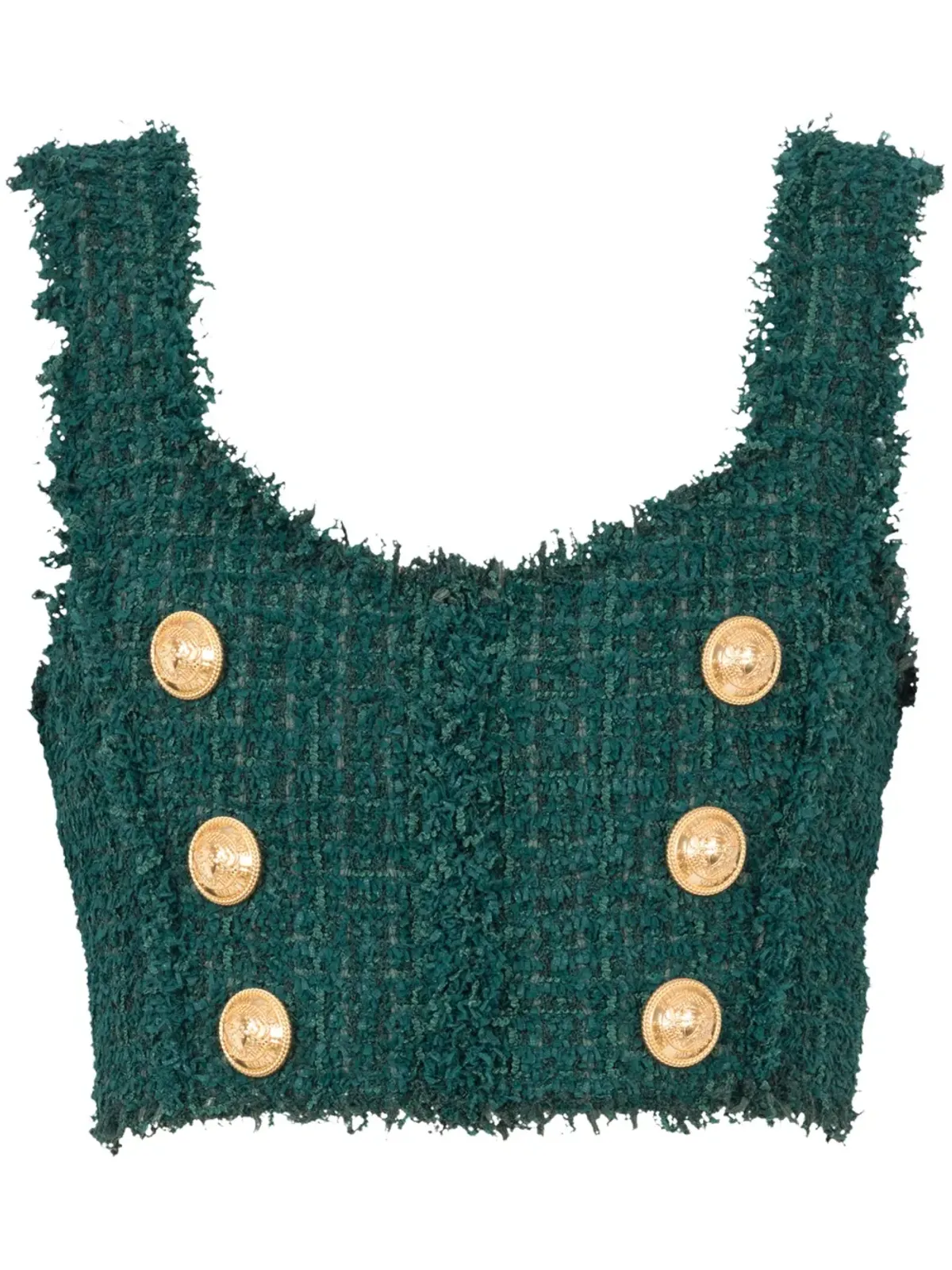 Balmain 6ボタン ツィード クロップドトップ - 画像1