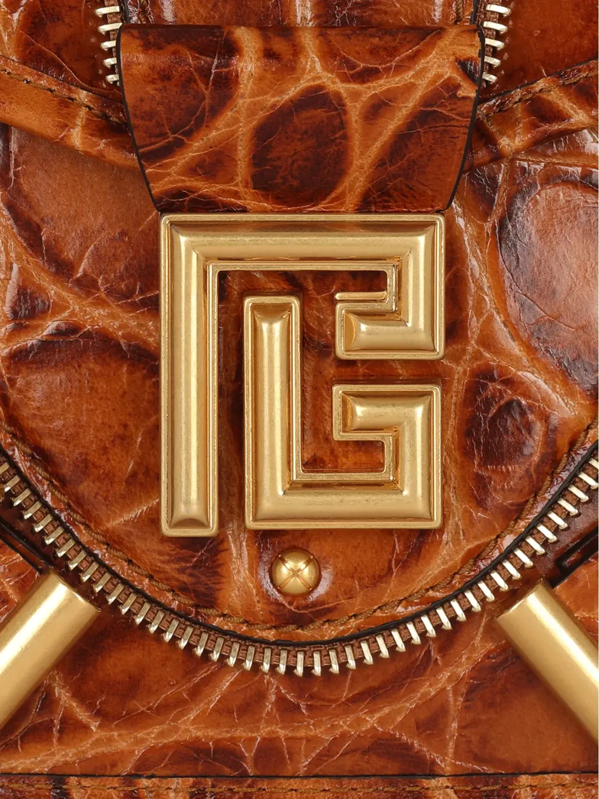 Balmain Blaze クロコダイル型押しショルダーバッグ - 画像5
