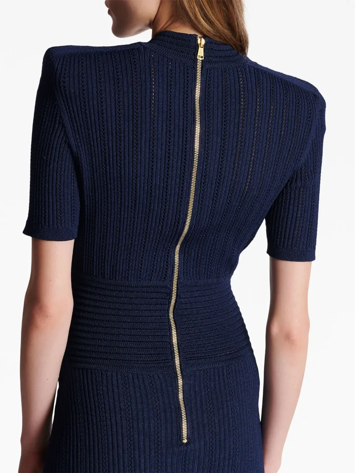 Balmain Vネックニットドレス - Blue - 画像5