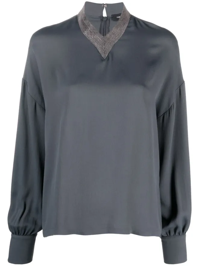 Fabiana Filippi Fabiana Filippi ビーズ装飾の長袖ブラウスの商品画像