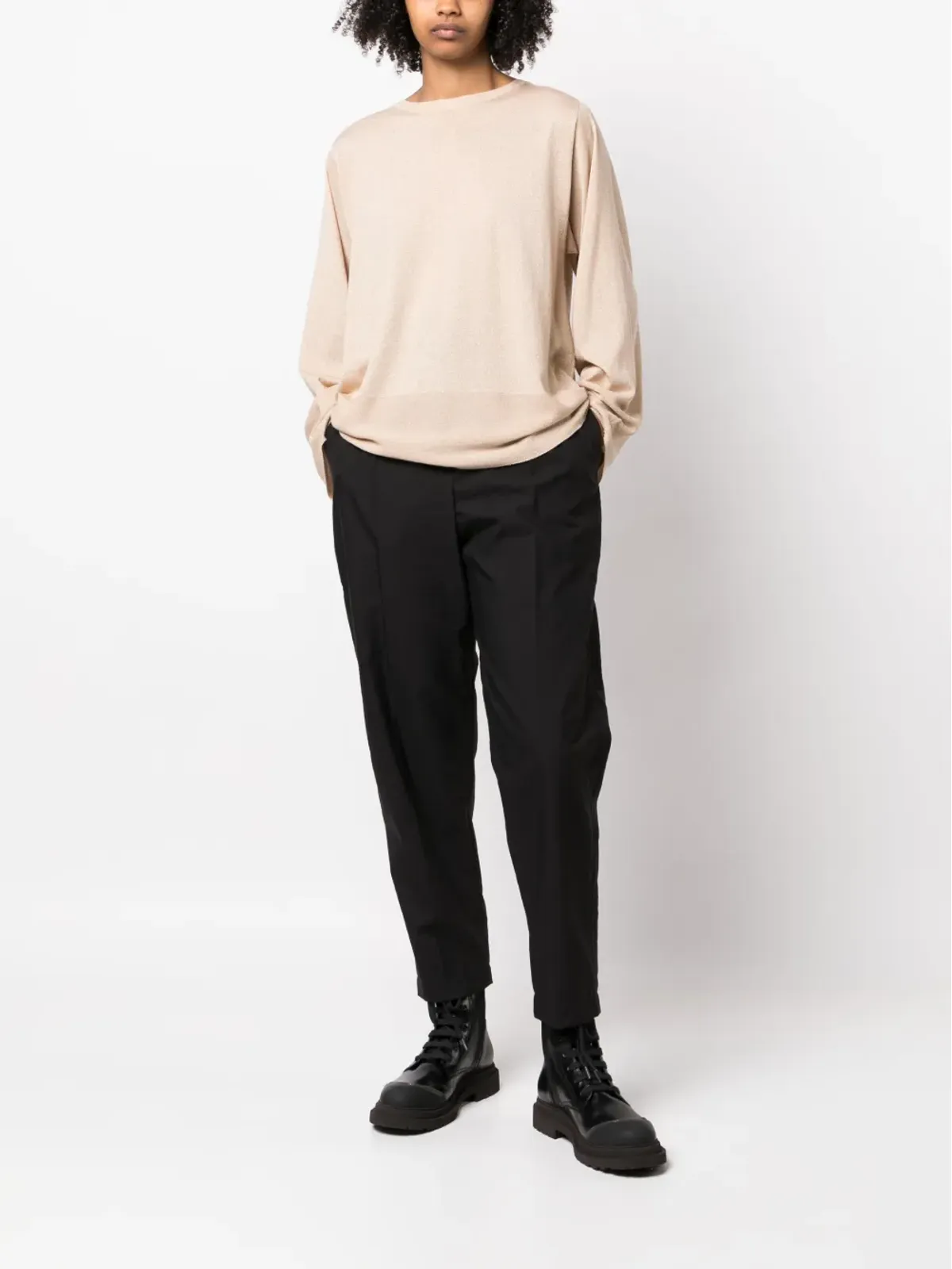 Fabiana Filippi オーバーサイズ ボートネック ジャンパー - Neutrals - 画像2