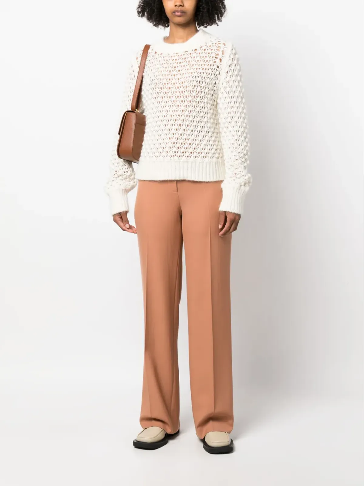 Fabiana Filippi open-knit long-sleeve jumper - White - 画像2