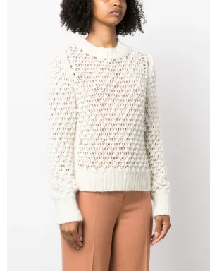 Fabiana Filippi open-knit long-sleeve jumper - White - サムネイル3