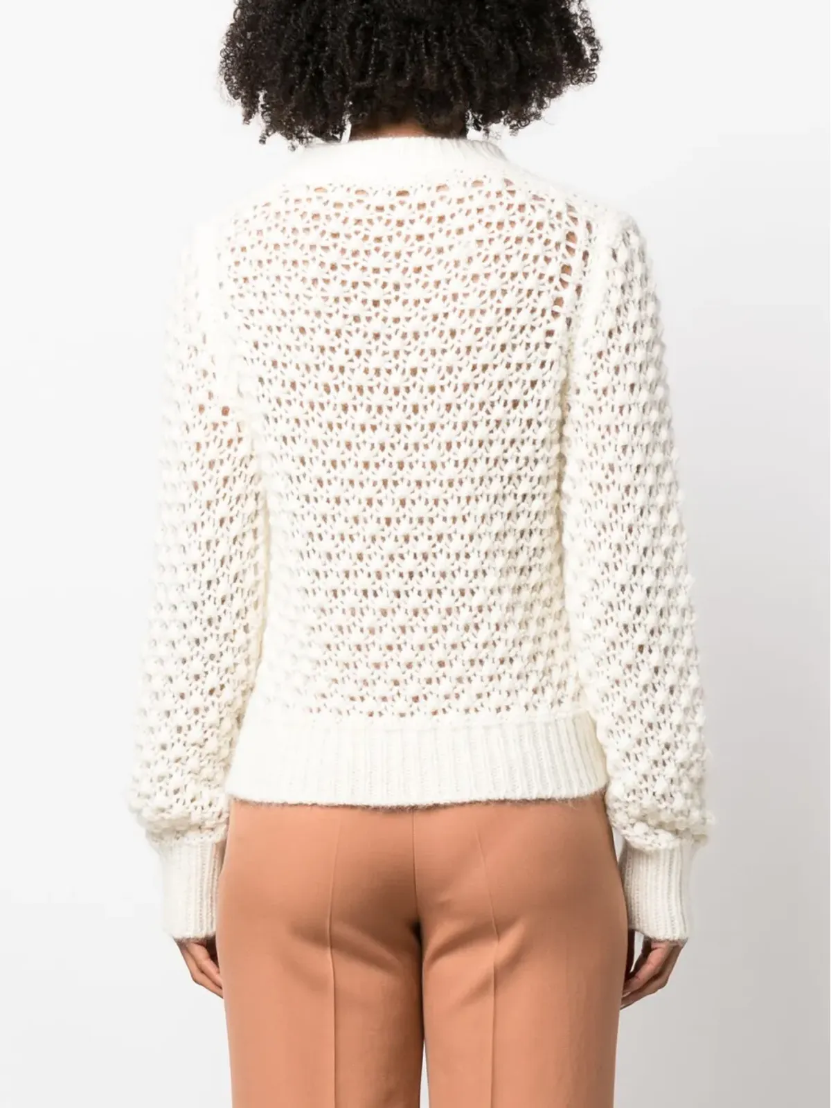 Fabiana Filippi open-knit long-sleeve jumper - White - 画像4