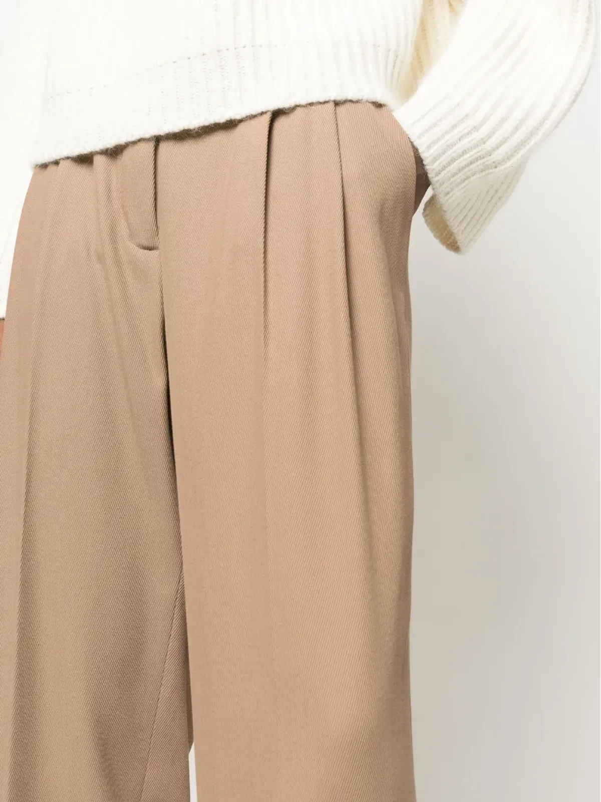Fabiana Filippi プリーツディテール クロップドパンツ - Brown - 画像5