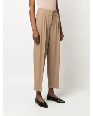 Fabiana Filippi プリーツディテール クロップドパンツ - Brown - サムネイル3