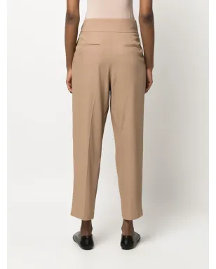 Fabiana Filippi プリーツディテール クロップドパンツ - Brown - サムネイル4