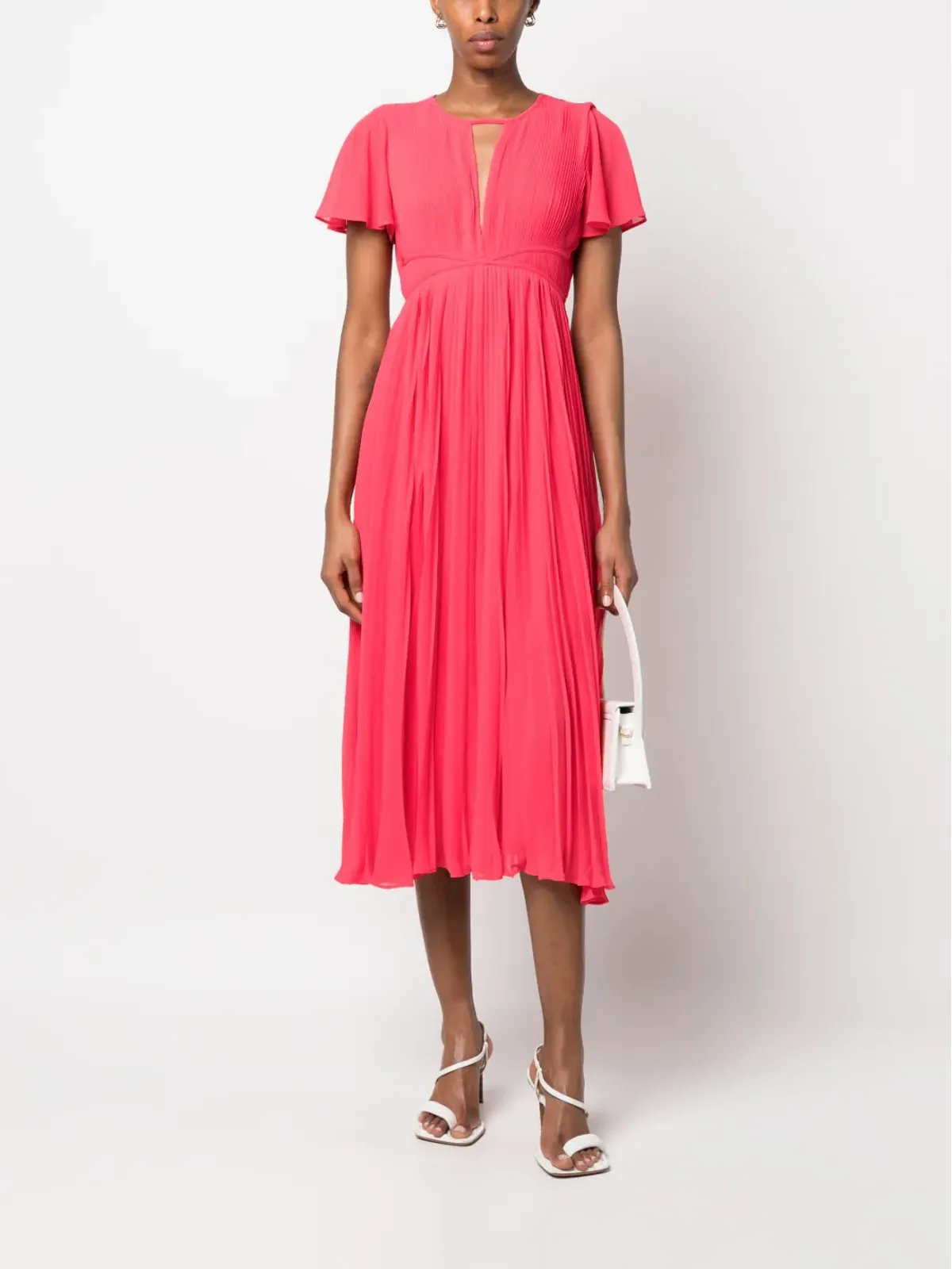 Michael Michael Kors プリーツ入り半袖ミディドレス - 画像2