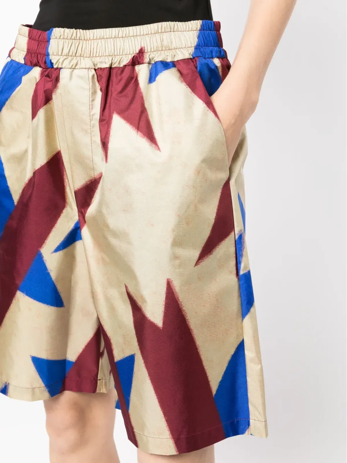 Pierre-Louis Mascia 抽象柄シルク バミューダショーツ - 画像5