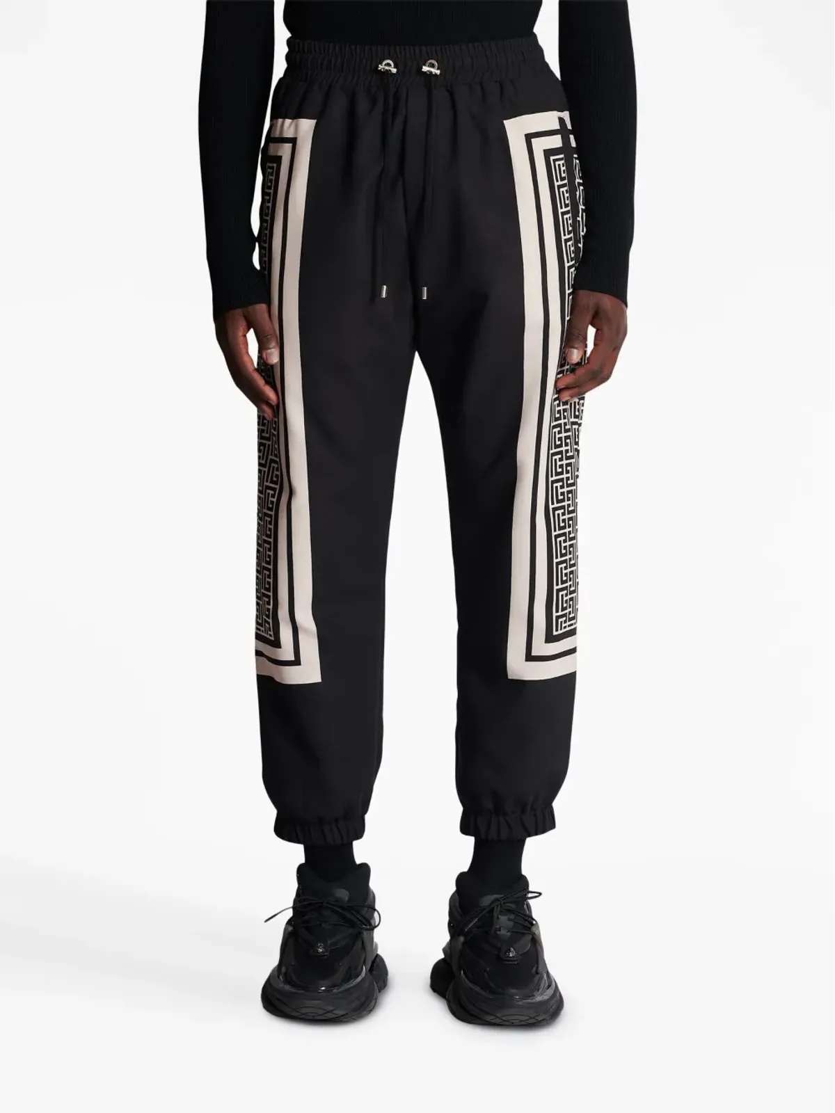 Balmain バルマン モノグラムスカーフ付き ドローストリング トラックパンツ - 画像5