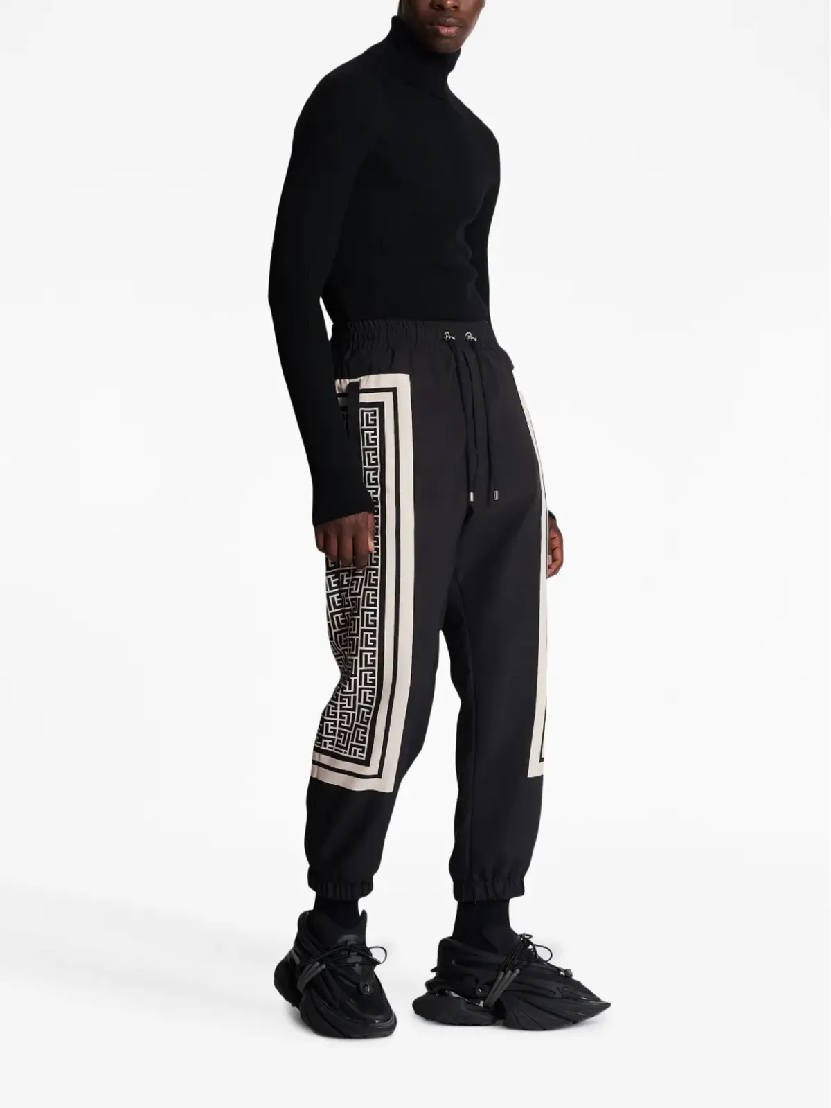 Balmain バルマン モノグラムスカーフ付き ドローストリング トラックパンツ - 画像3