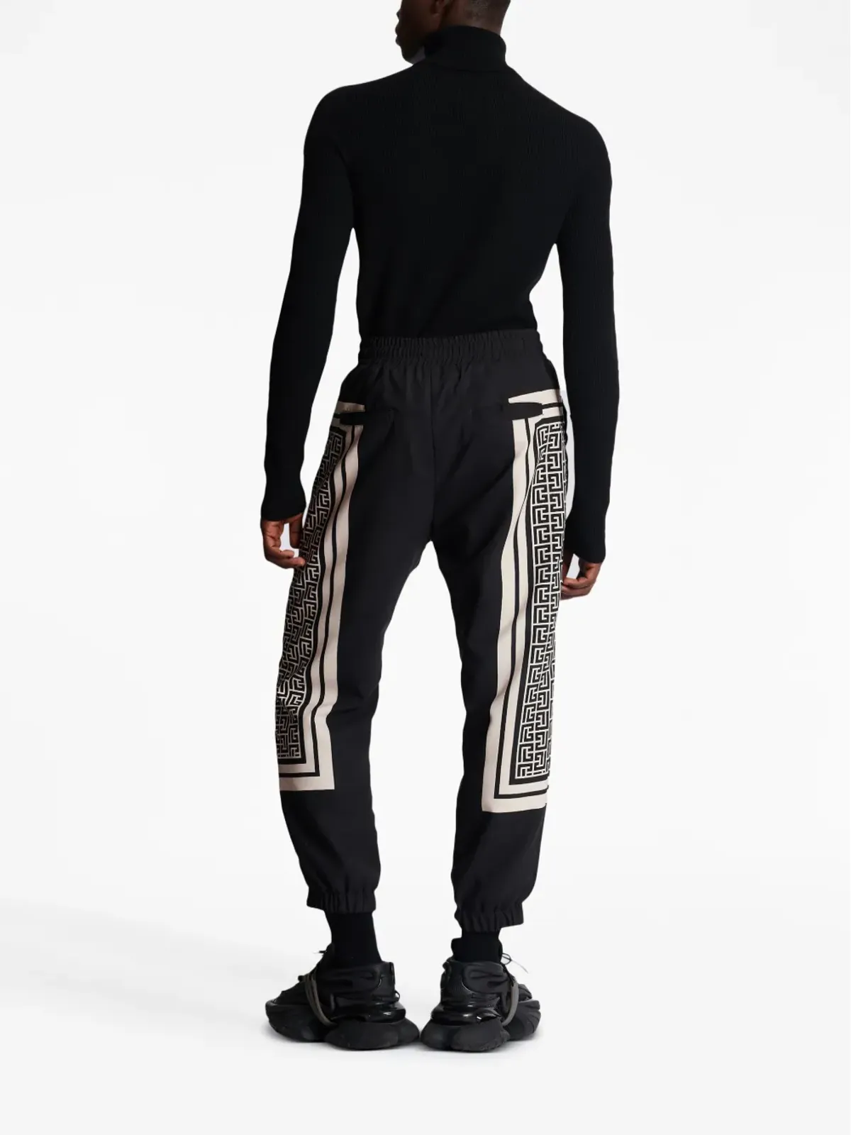 Balmain バルマン モノグラムスカーフ付き ドローストリング トラックパンツ - 画像4