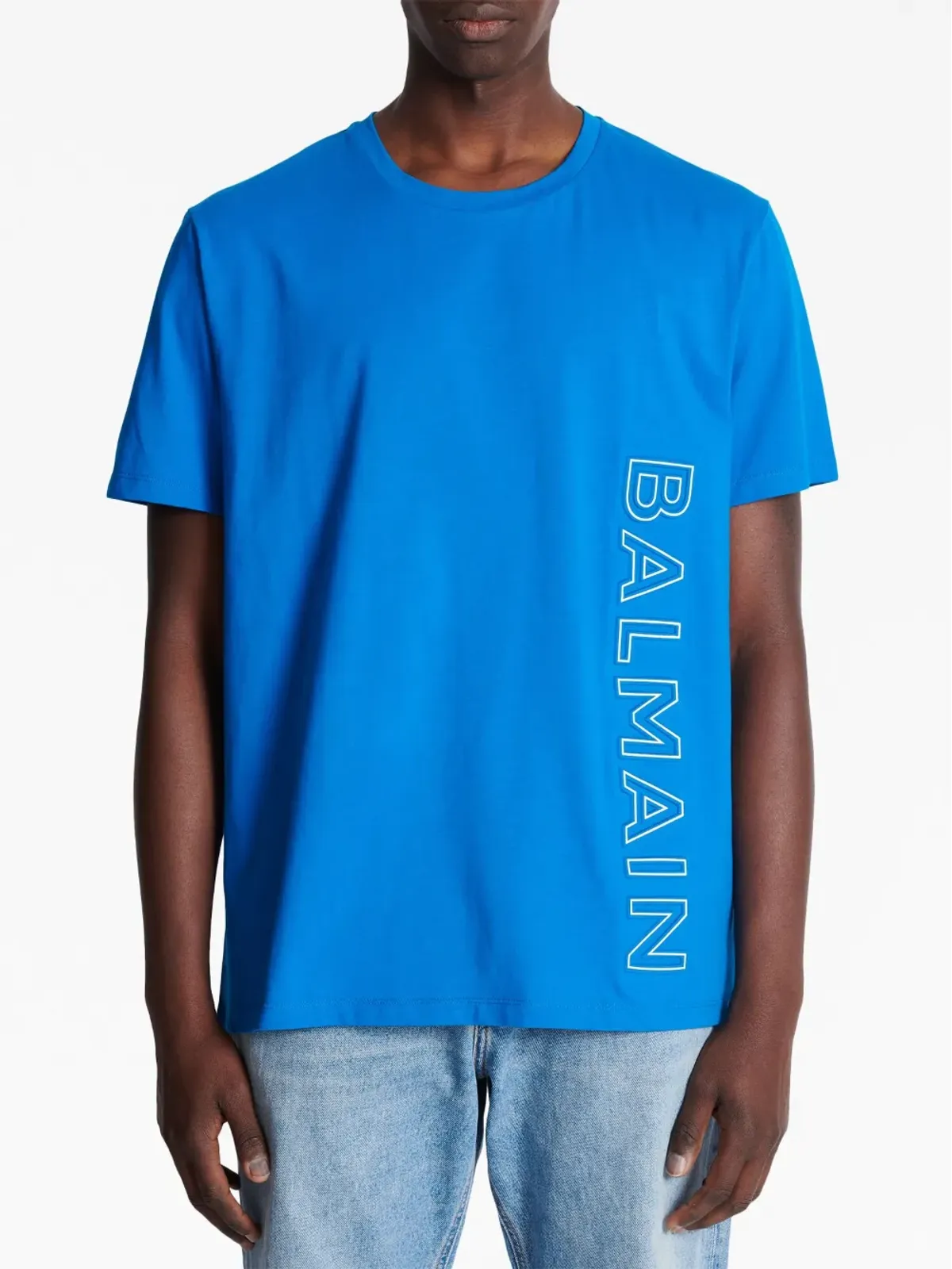 Balmain ロゴプリント半袖コットンTシャツ - 画像5
