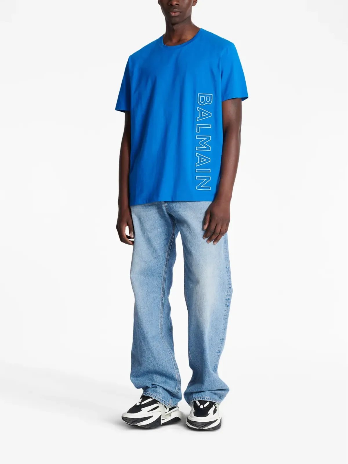 Balmain ロゴプリント半袖コットンTシャツ - 画像2