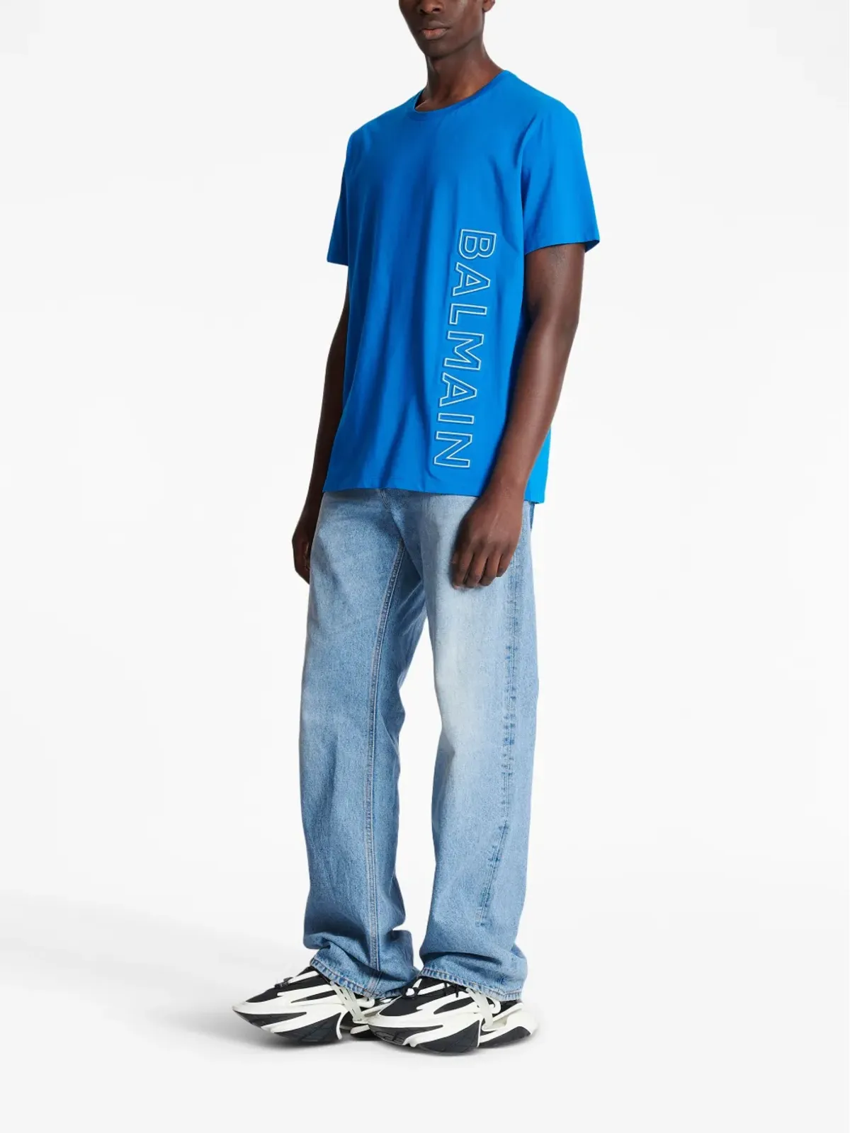 Balmain ロゴプリント半袖コットンTシャツ - 画像3