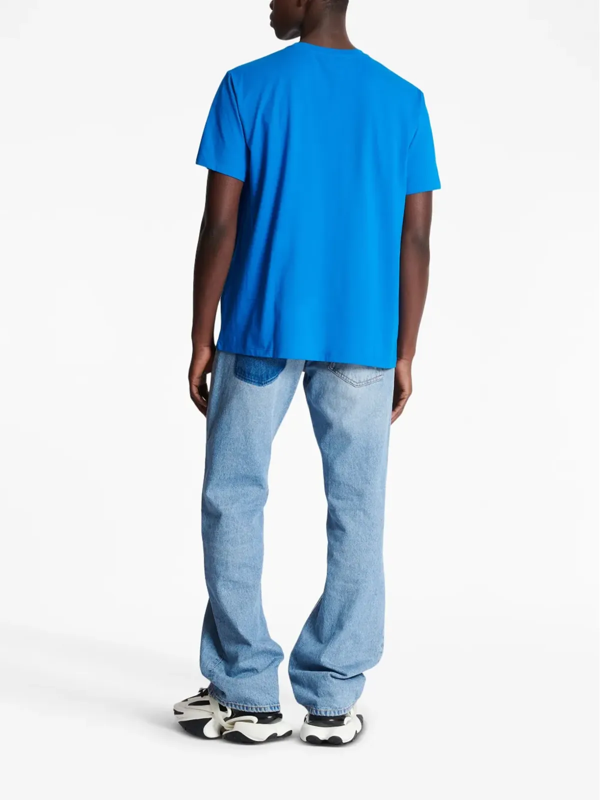 Balmain ロゴプリント半袖コットンTシャツ - 画像4