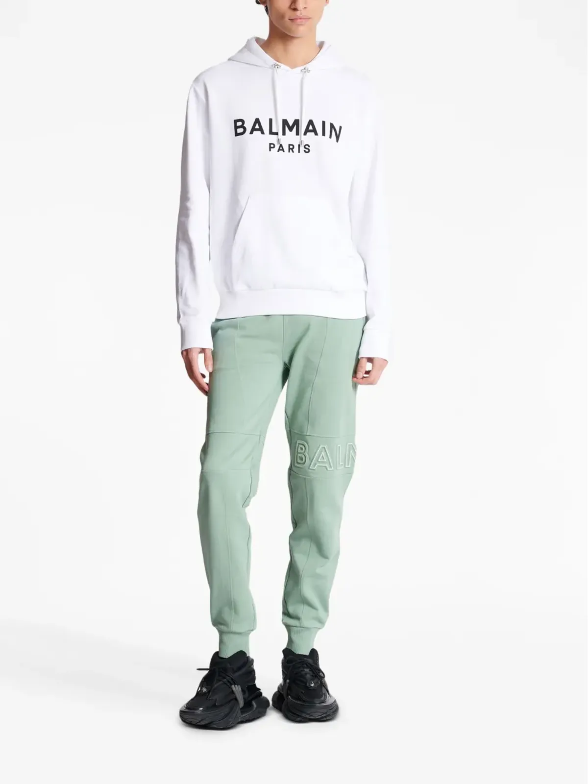 Balmain ロゴプリント長袖フーディ - 画像2