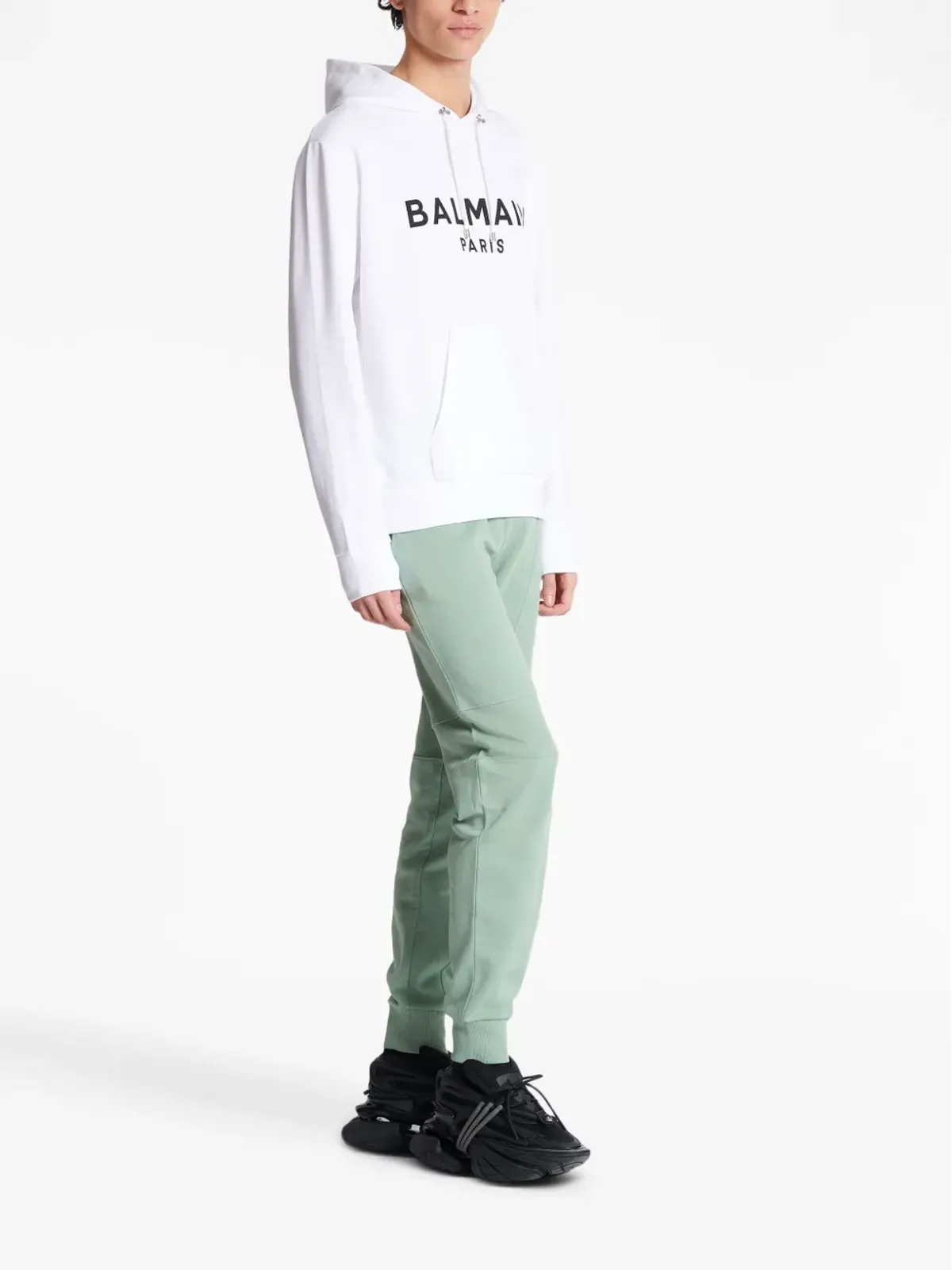 Balmain ロゴプリント長袖フーディ - 画像3