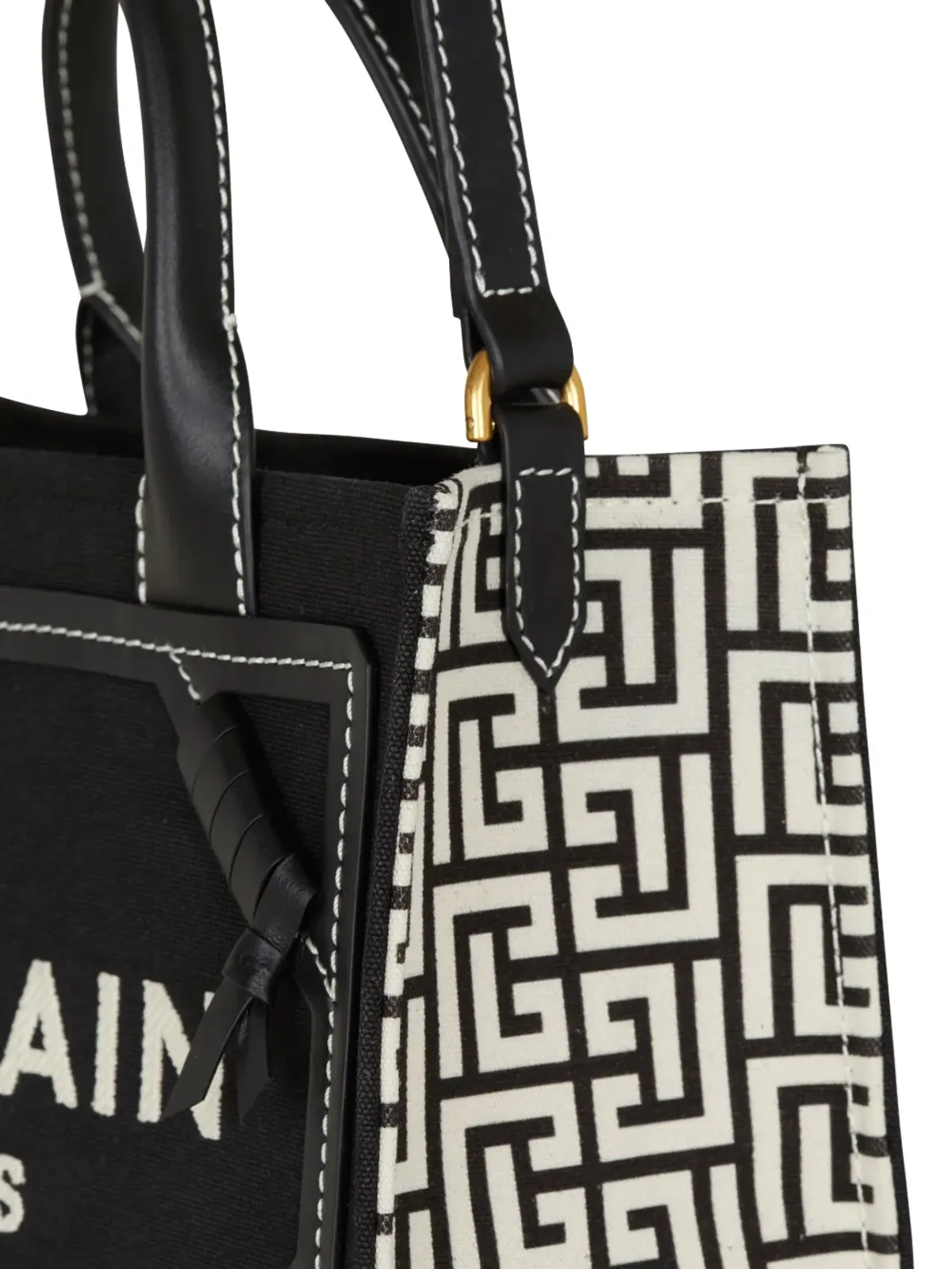 Balmain B-Army ロゴ刺繍 トートバッグ - 画像4