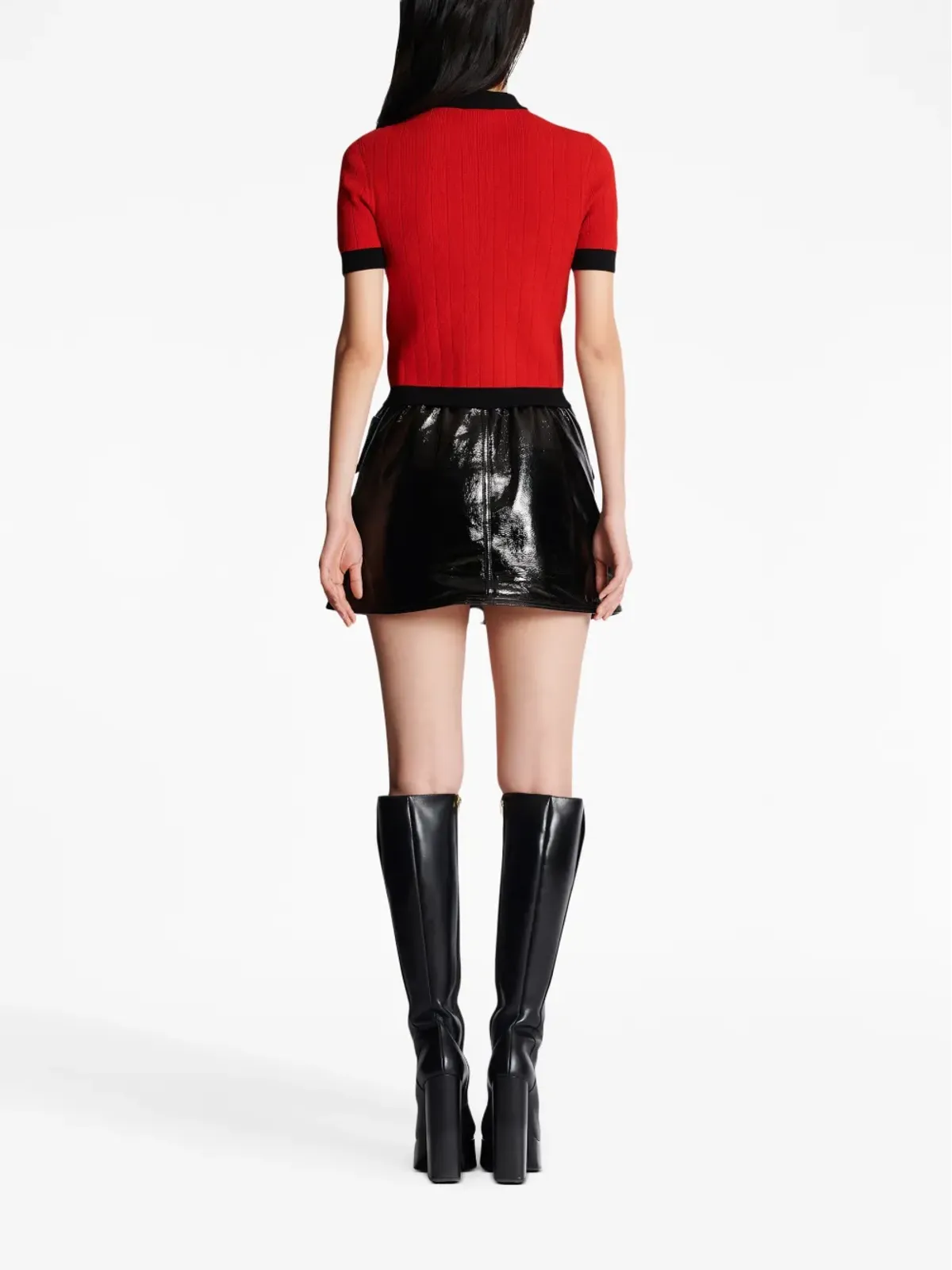 Balmain ショートスリーブ クロップド カーディガン - レッド - 画像4