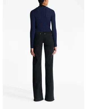 Balmain Vネック クロップドカーディガン ネイビーブルー - サムネイル3