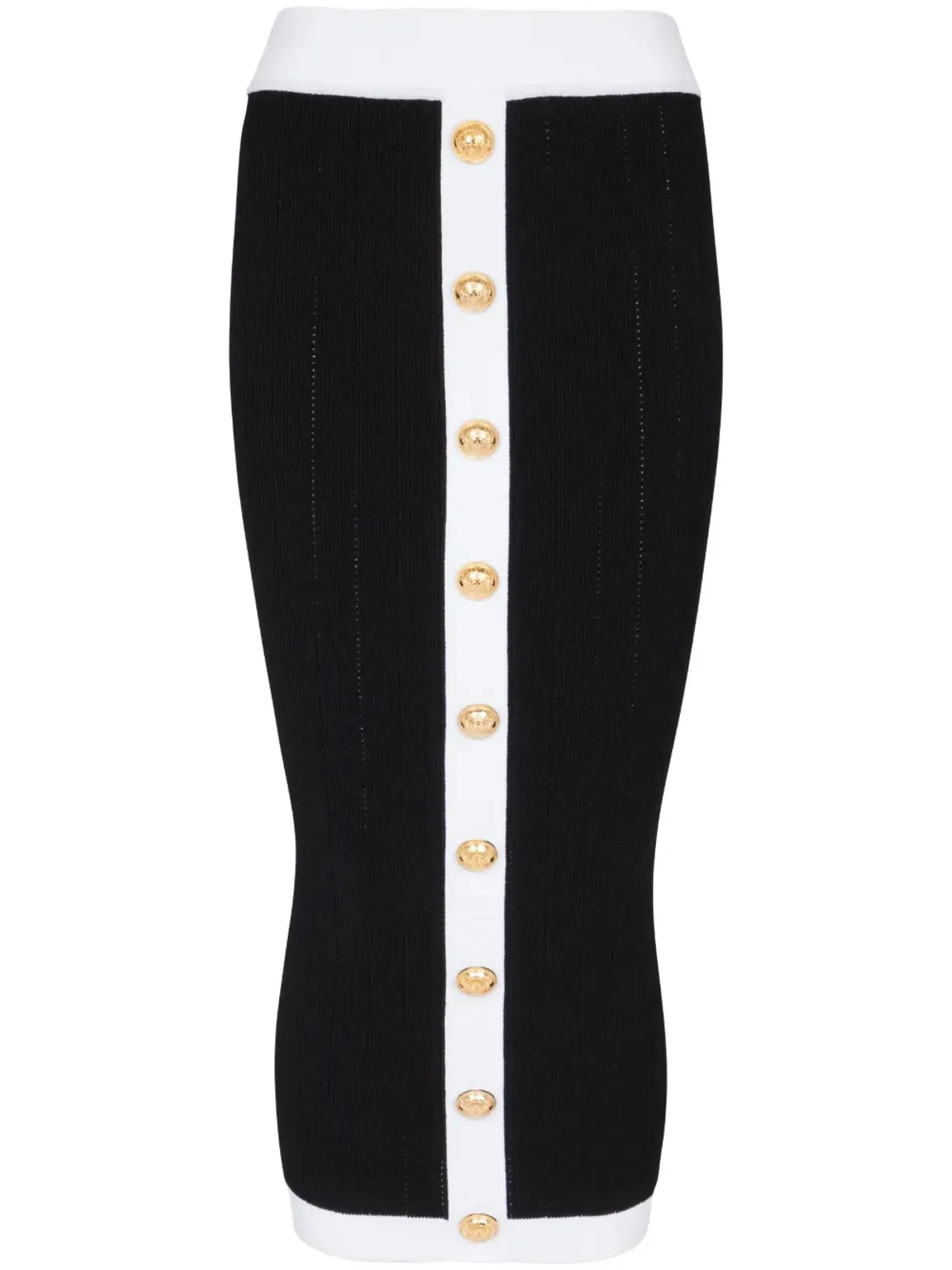 Balmain ボタン付きニットミディスカート - 画像1