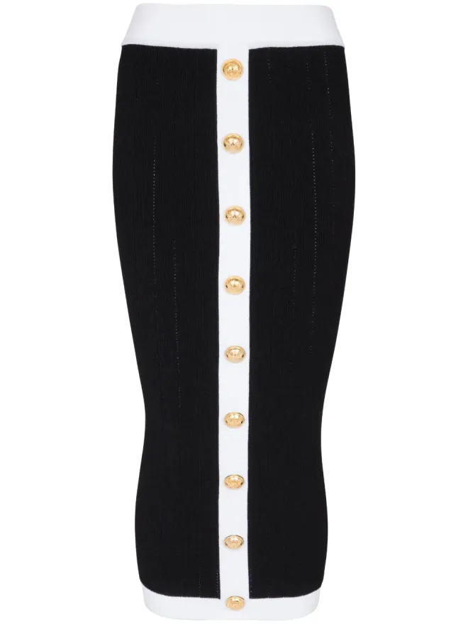 BALMAIN Balmain ボタン付きニットミディスカートの商品画像