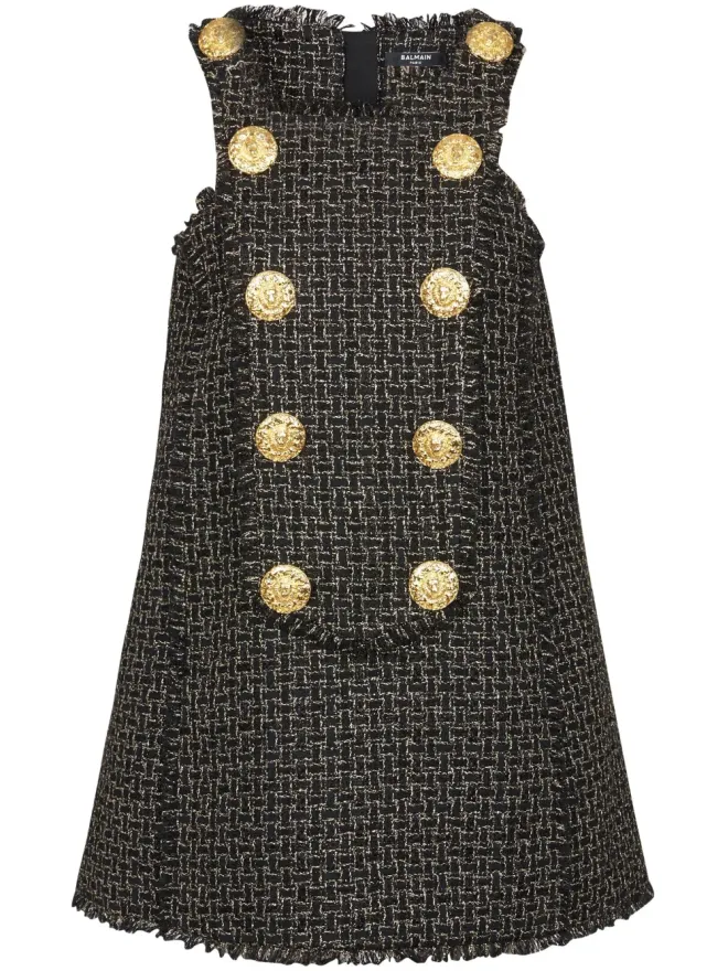 BALMAIN Balmain 10ボタン スイング ツイード ドレスの商品画像