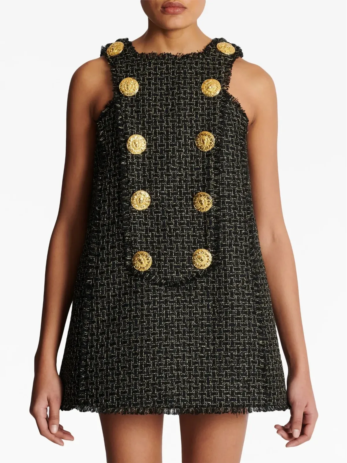 Balmain 10ボタン スイング ツイード ドレス - 画像5