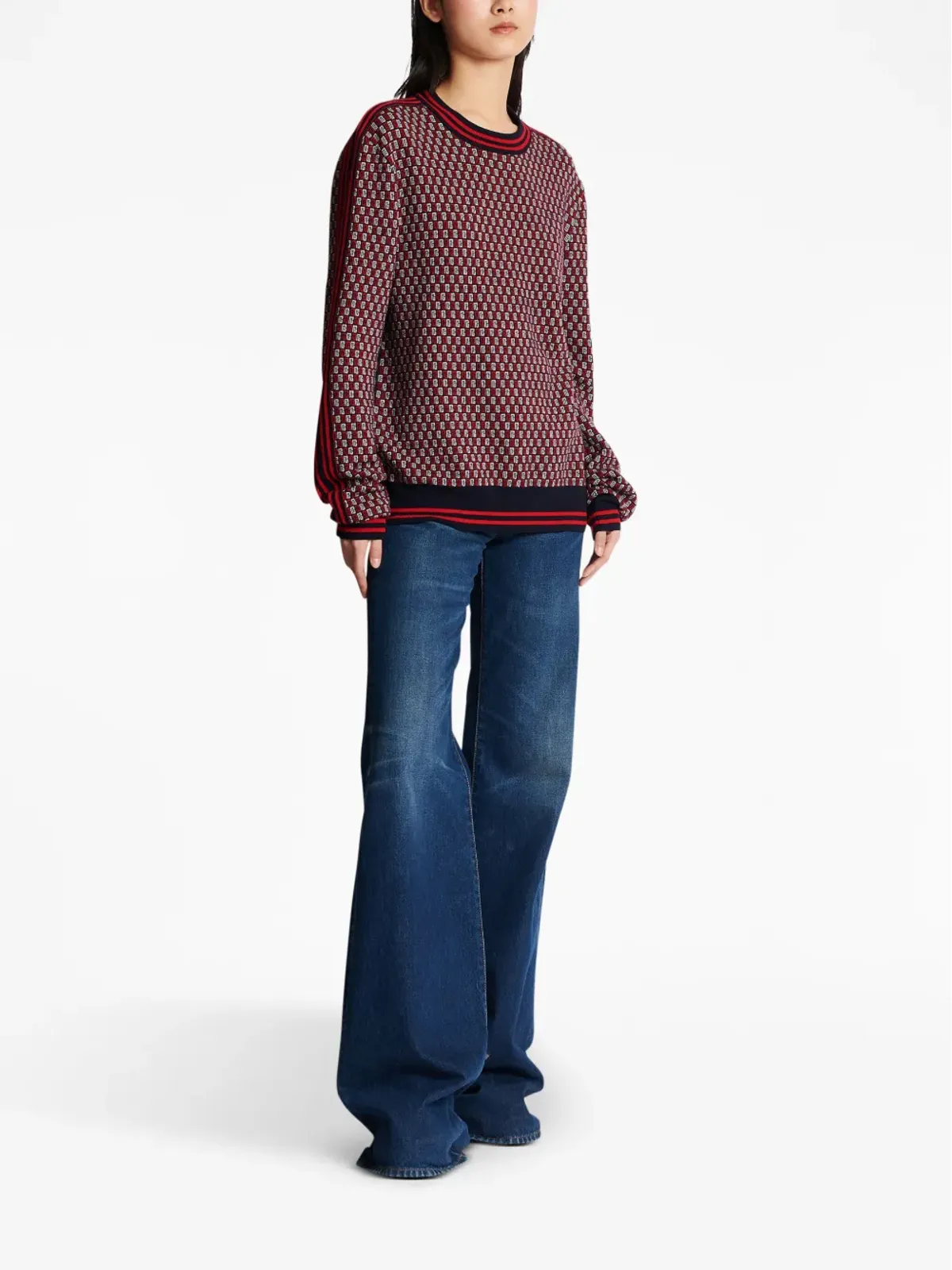 Balmain モノグラムチェック柄ニットセーター - 画像3