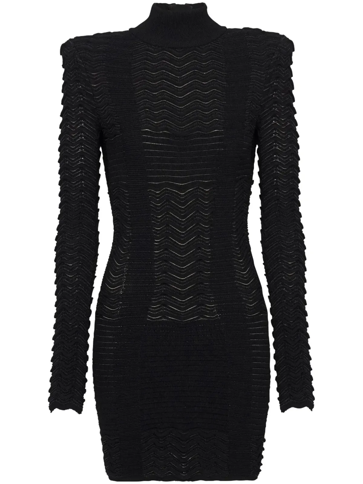 Balmain ロングスリーブ テクスチャード ミニドレス - 画像1