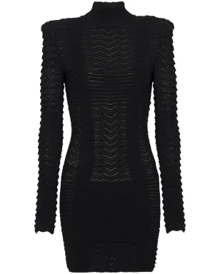 Balmain ロングスリーブ テクスチャード ミニドレス - サムネイル1