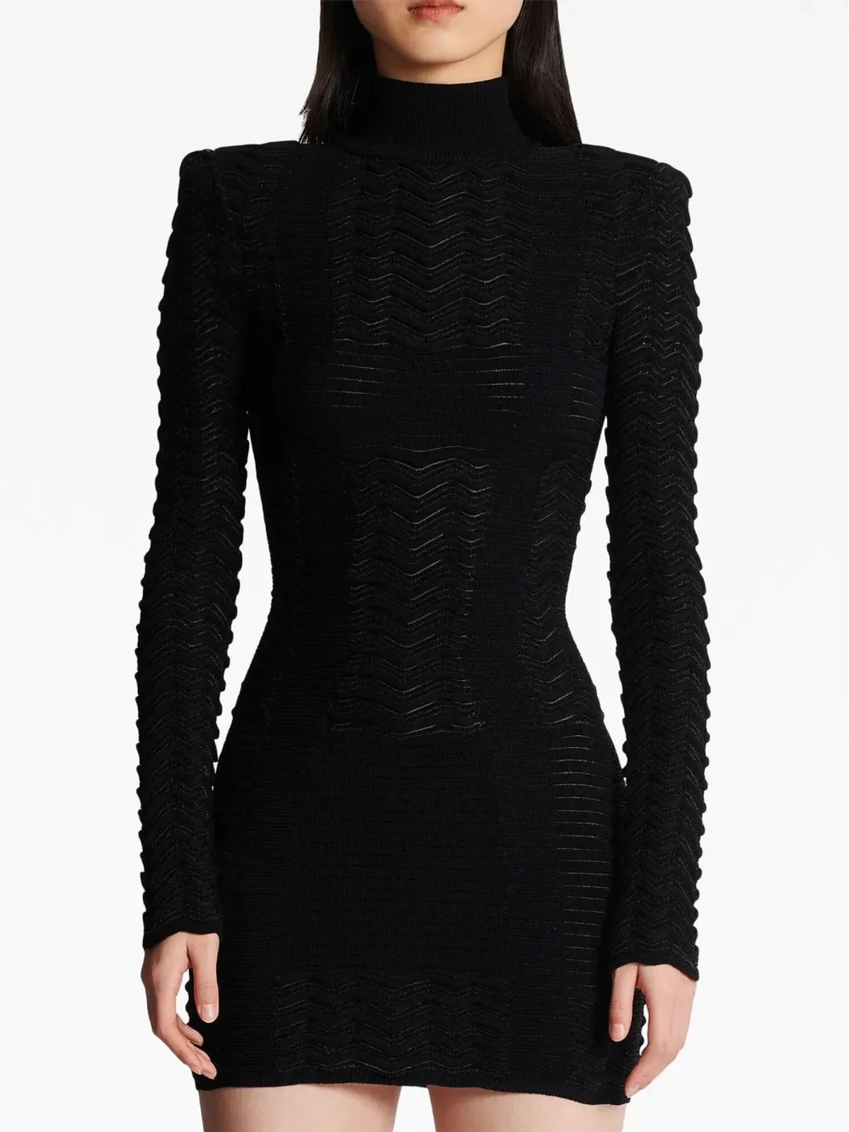 Balmain ロングスリーブ テクスチャード ミニドレス - 画像5