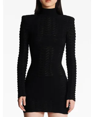 Balmain ロングスリーブ テクスチャード ミニドレス - サムネイル5