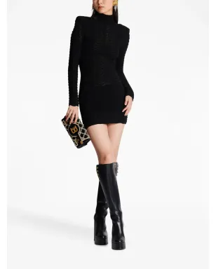 Balmain ロングスリーブ テクスチャード ミニドレス - サムネイル2